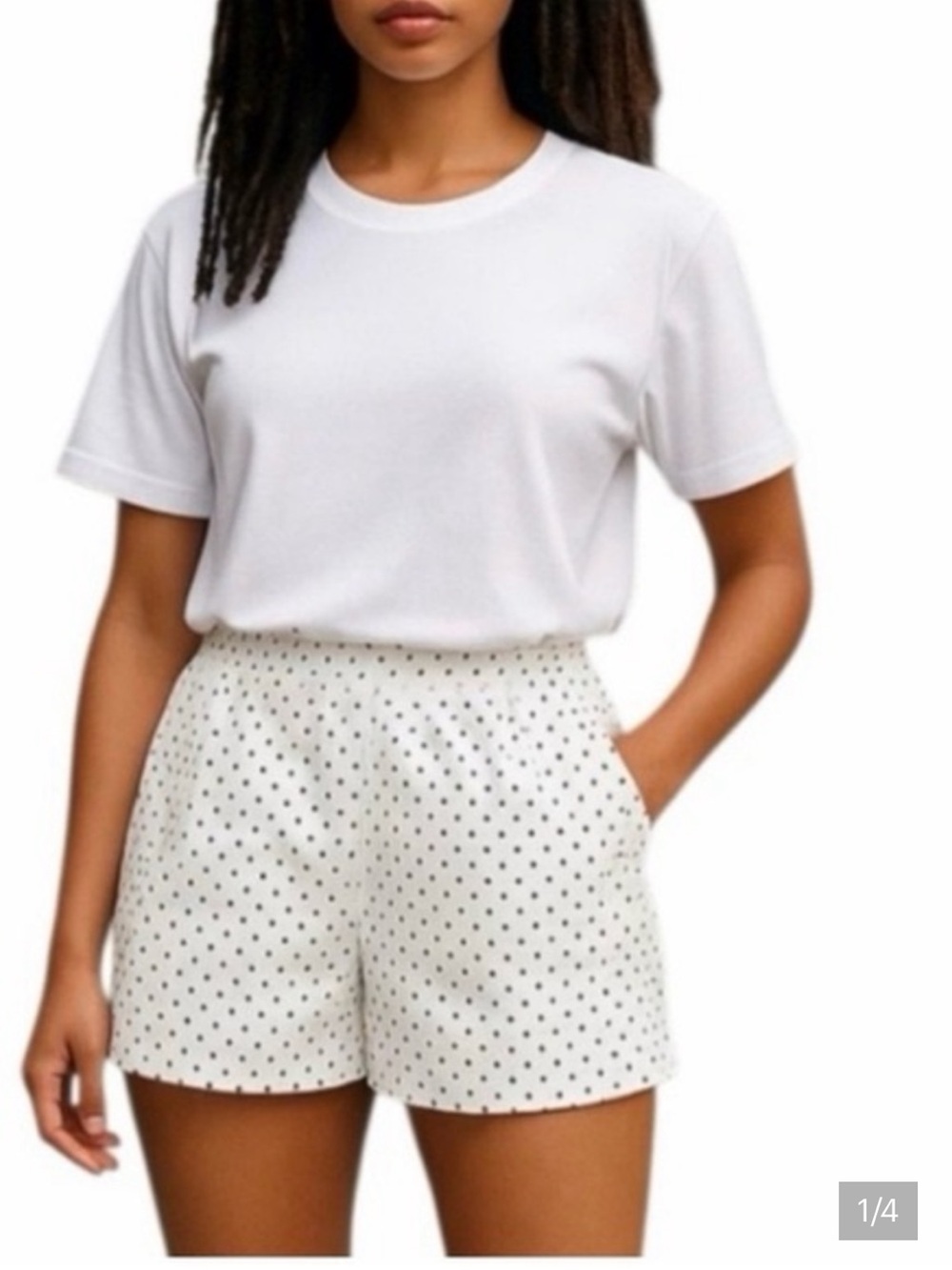 kate spade White Polka Dot High-Waist Shorts